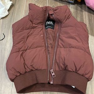 Zara puffer vest in brown